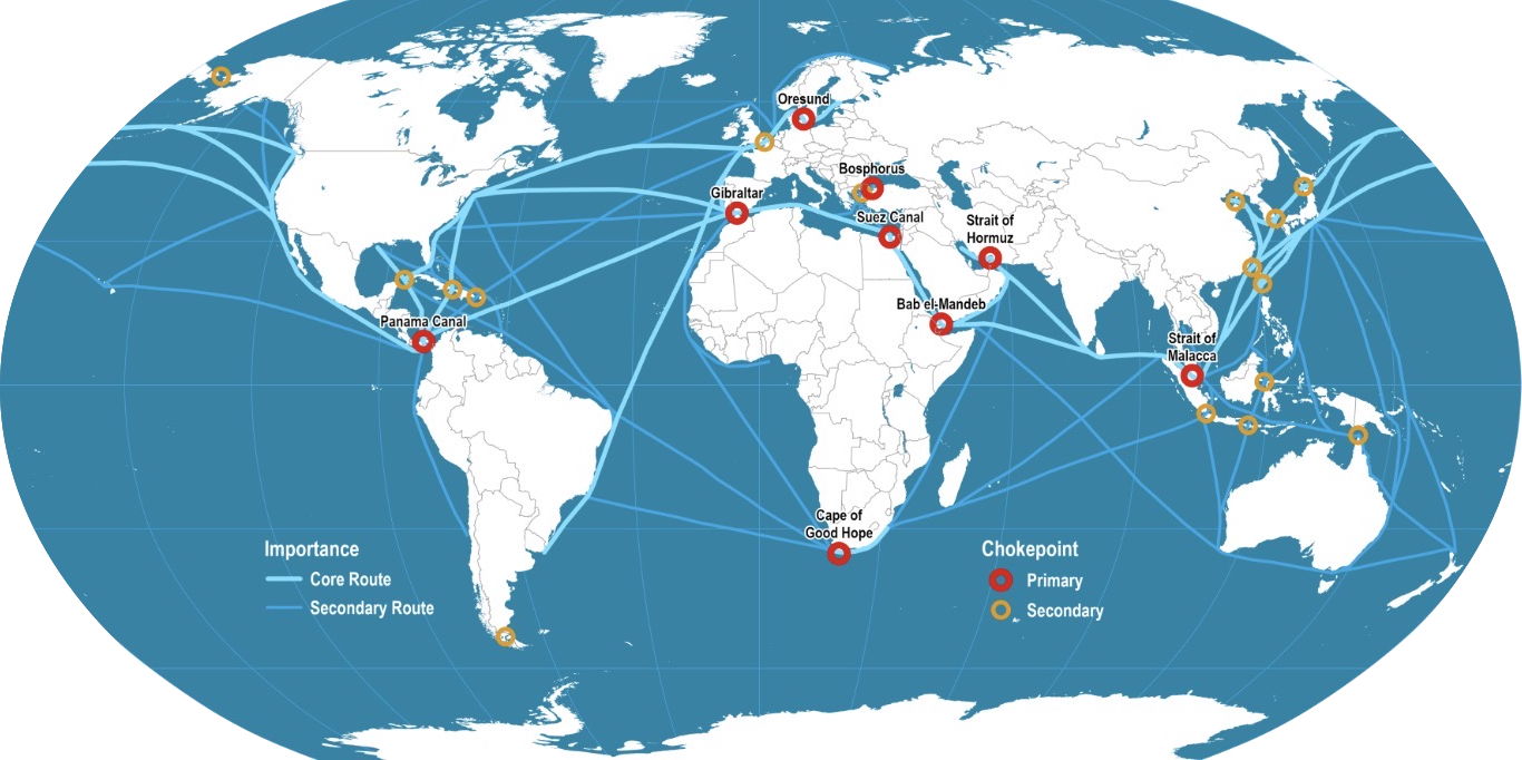 Global Shipping Routes Map